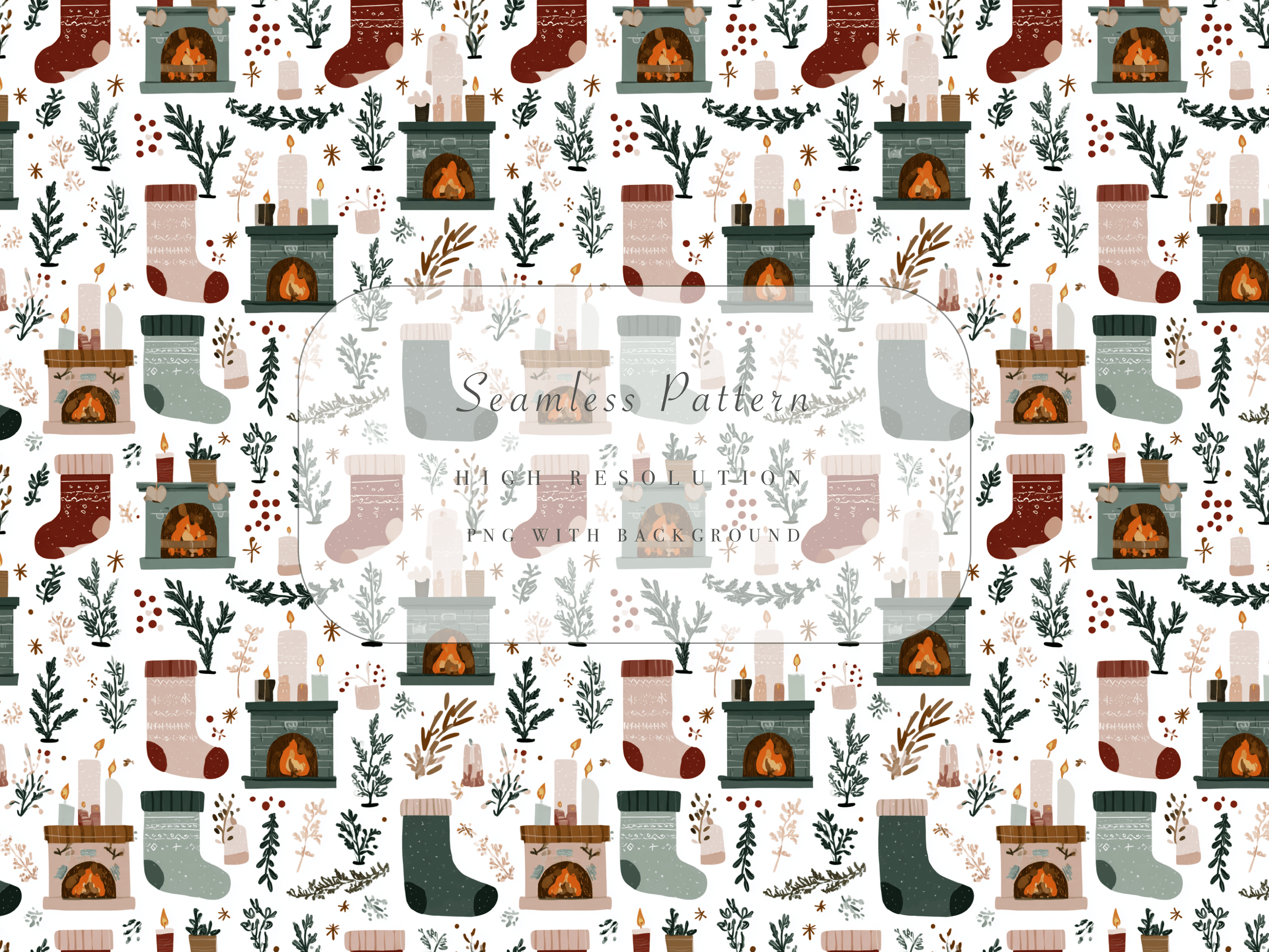 Fireplace Seamless Pattern