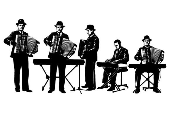Musicians Playing Accordions and Keyboar