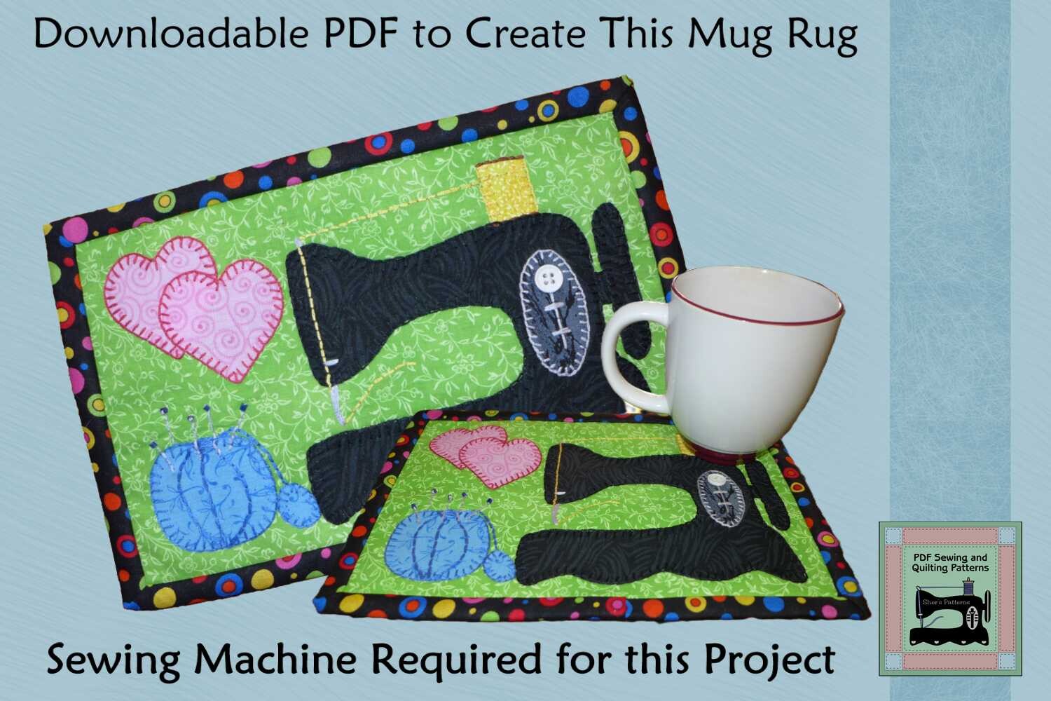 PDF Antique Sewing Machine Mug Rug