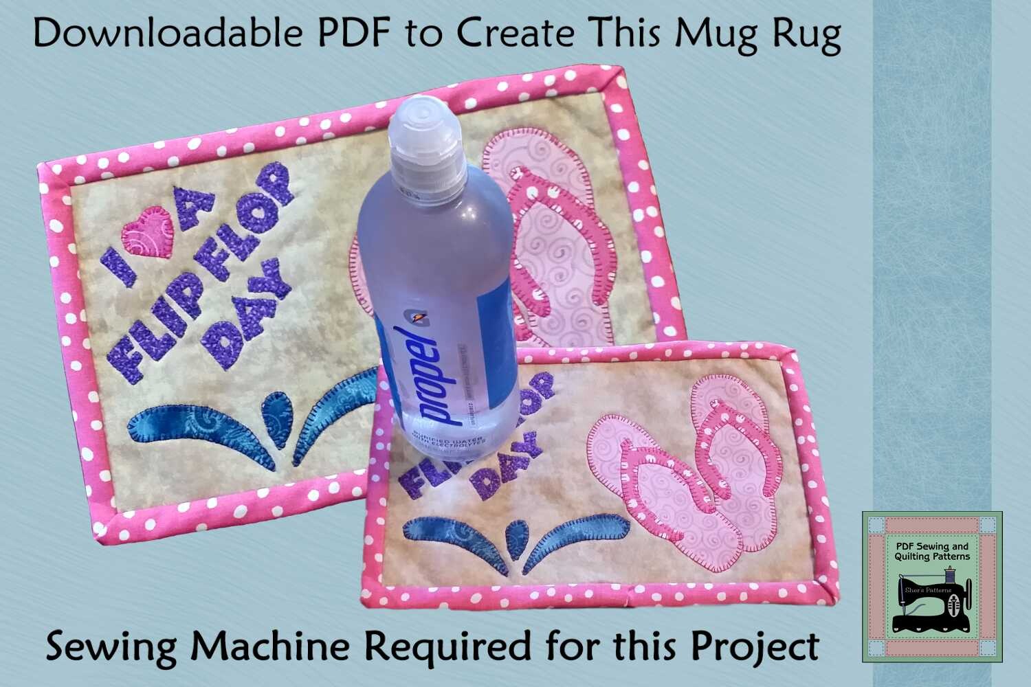 PDF Pattern for Flip Flop Mug Rug