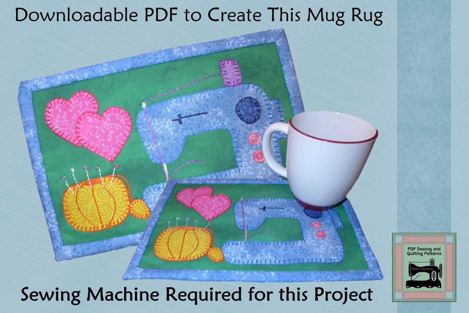 PDF Pattern for Sewing Machine Mug Rug