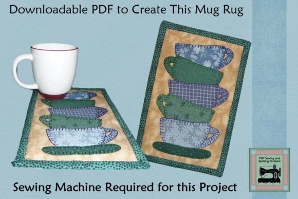 PDF Pattern for Stacked Cups Mug Rug