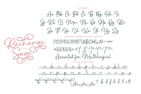 Recharge Sage Font PNG with transparent background - Preview 5