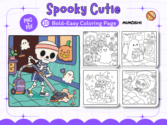 Spooky Cutie Halloween Coloring Pages