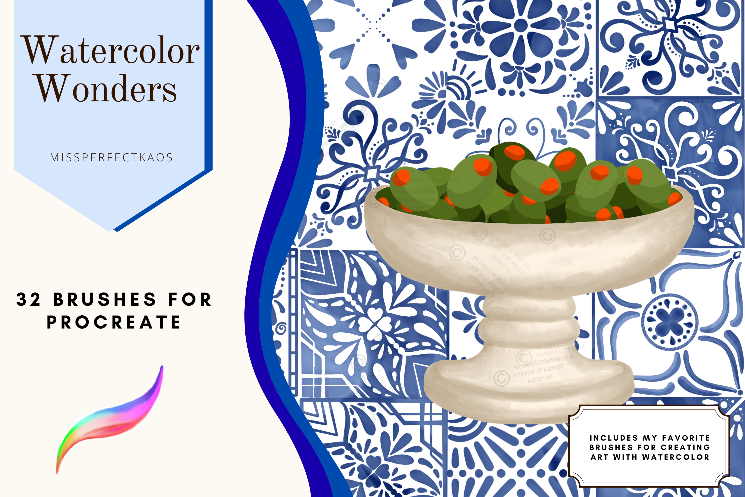 Watercolor Wonders- 32 Procreate Brushes - photo 5