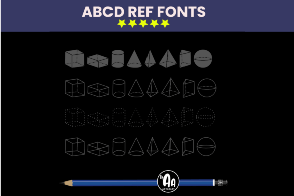 Abcd Ref 3d Shapes Font - Preview 1