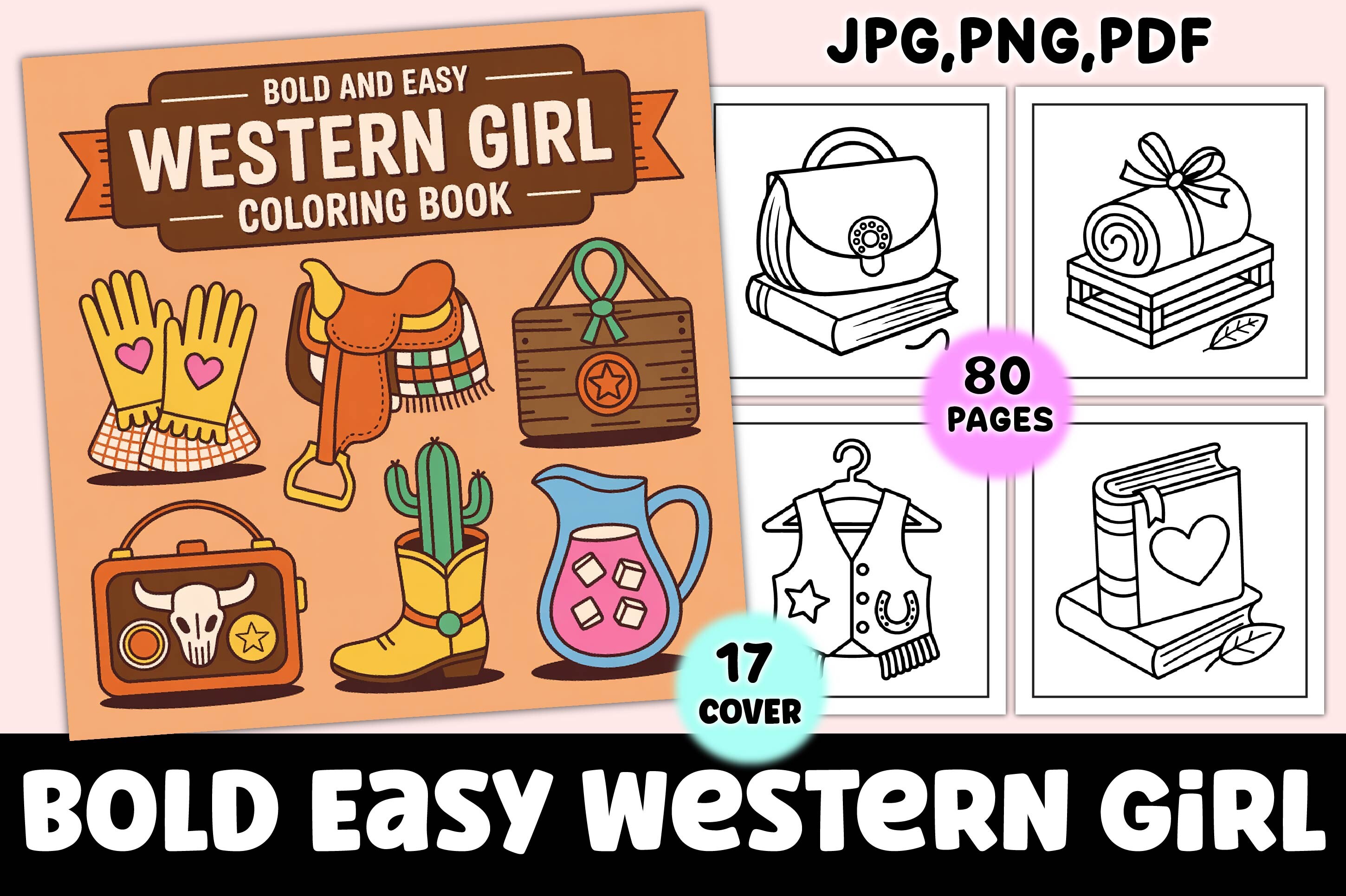 Bold Easy Western Girl Coloring Pages