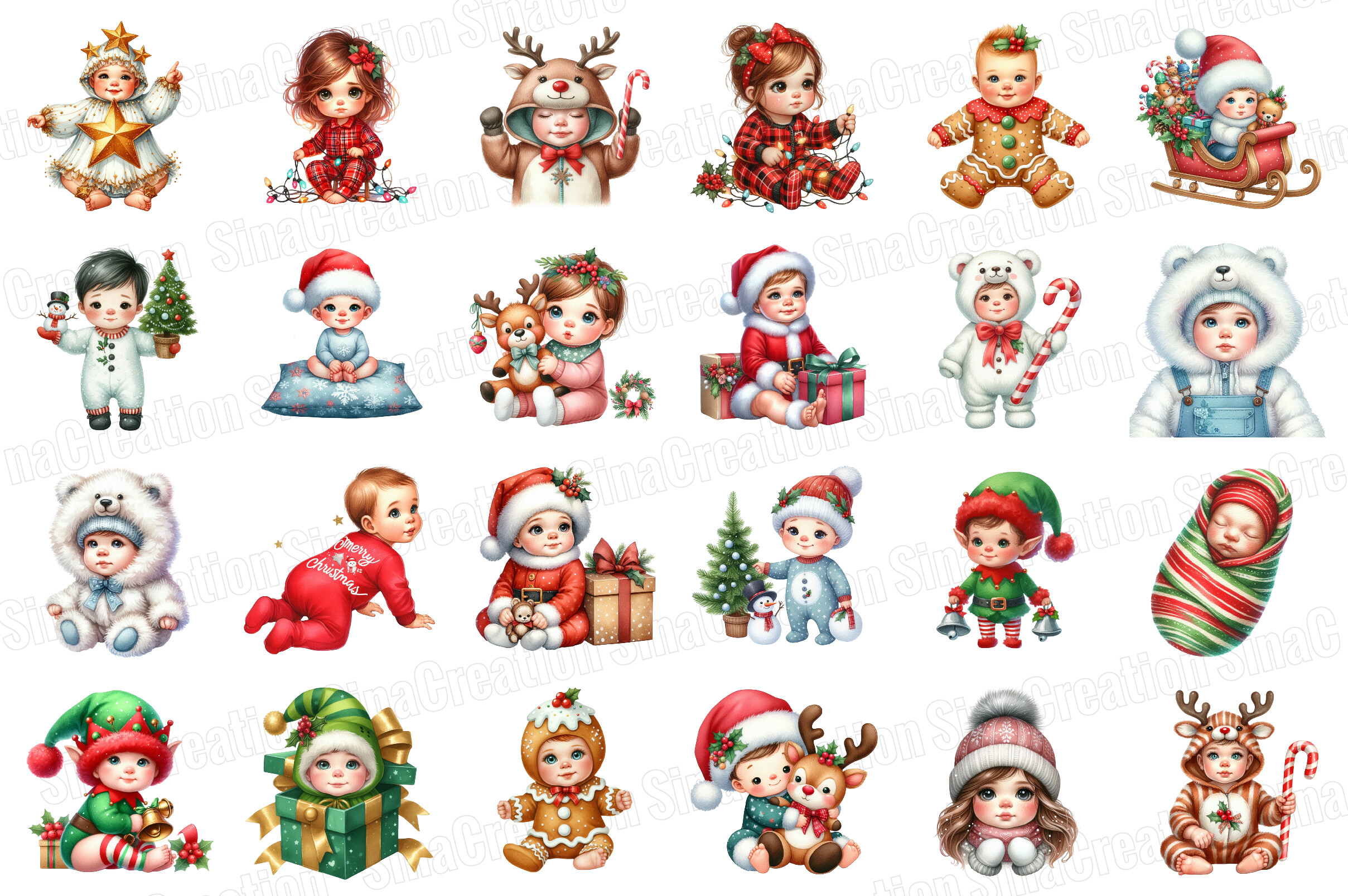 Christmas Babies Cliparts Bundle - photo 2