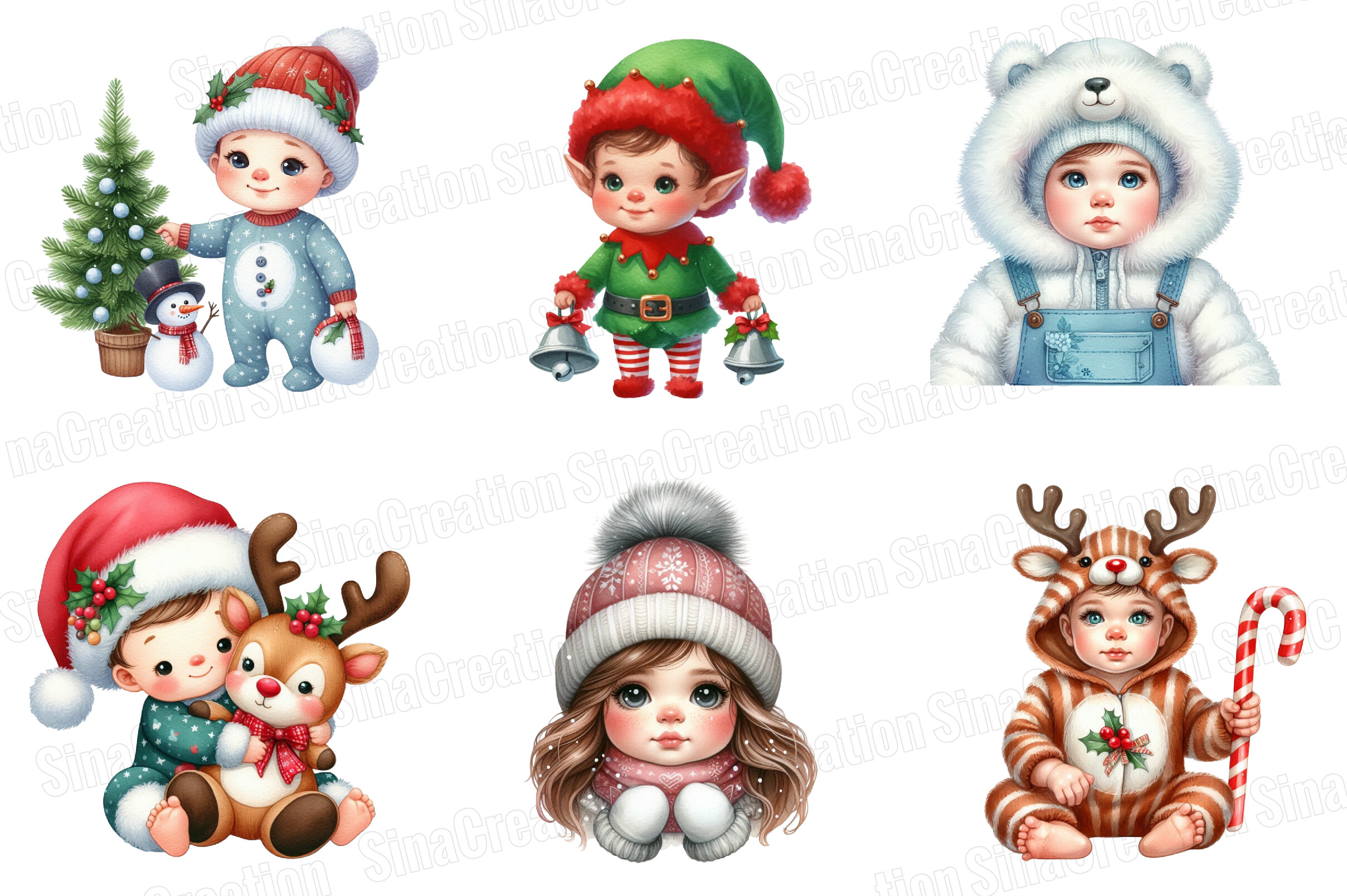 Christmas Babies Cliparts Bundle - photo 3