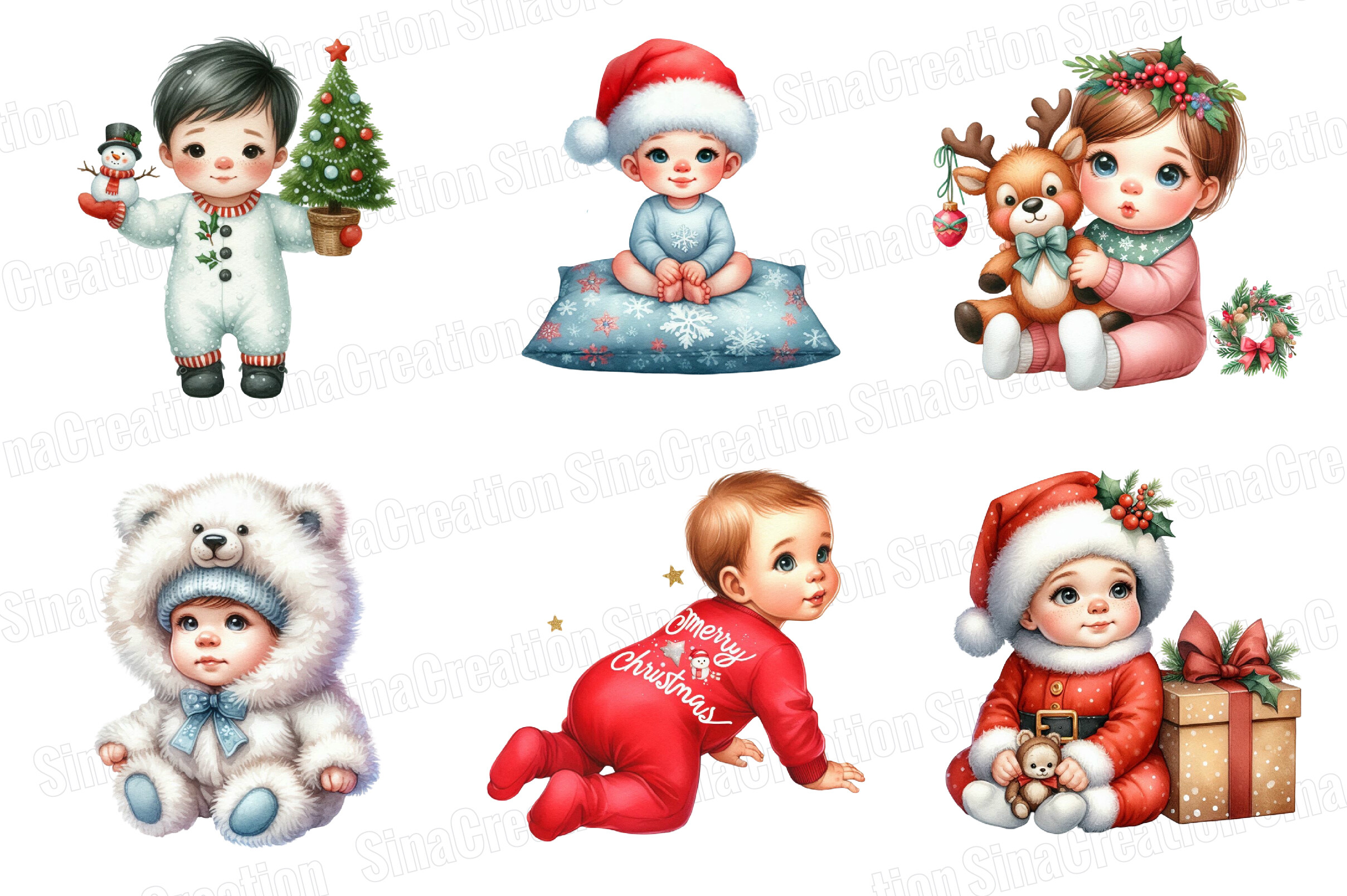 Christmas Babies Cliparts Bundle - photo 4