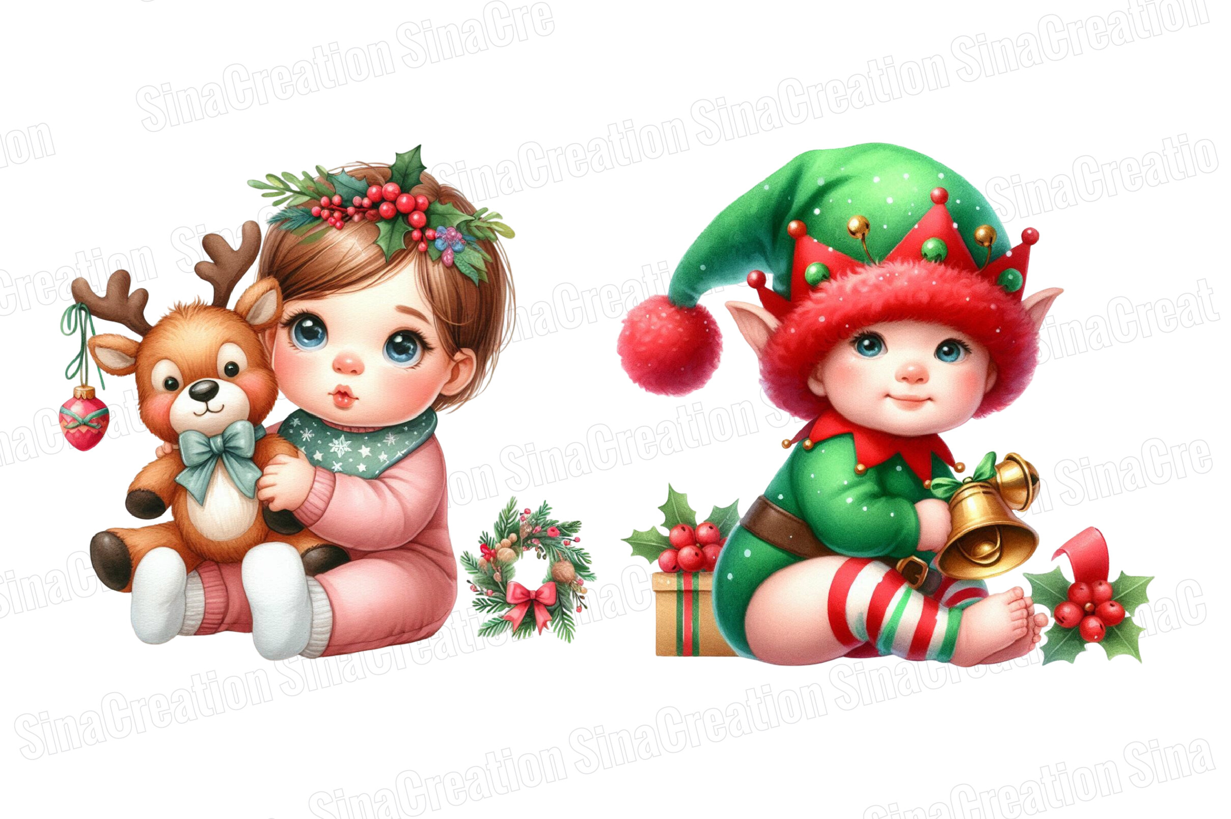 Christmas Babies Cliparts Bundle - photo 5