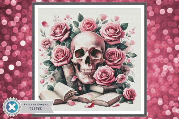 Cross Stitch Pattern PDF Skull and Roses