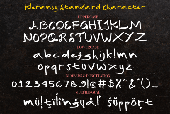Kleransy Regular Font PNG with transparent background - Preview 2