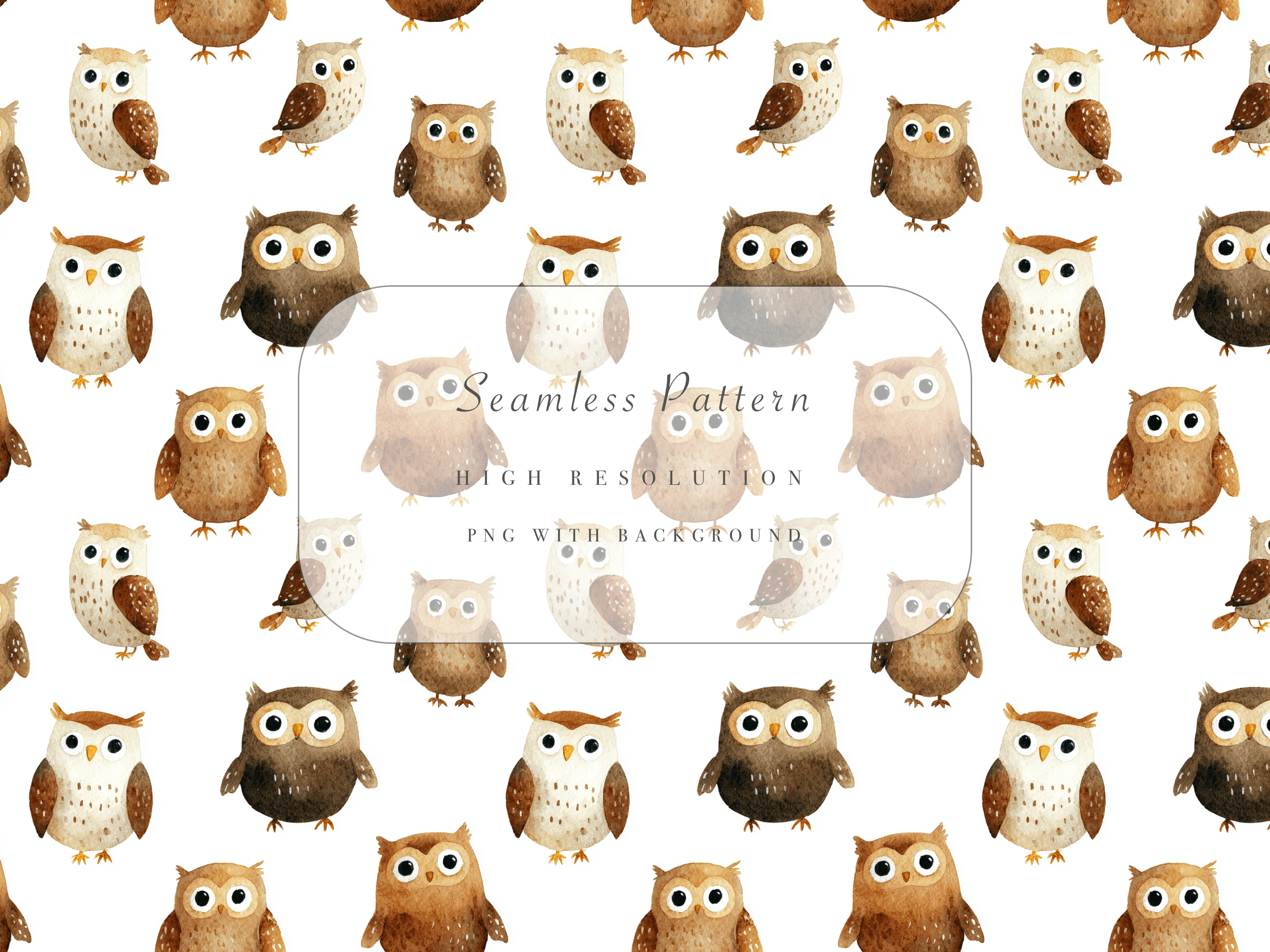 Owl Seamless Pattern