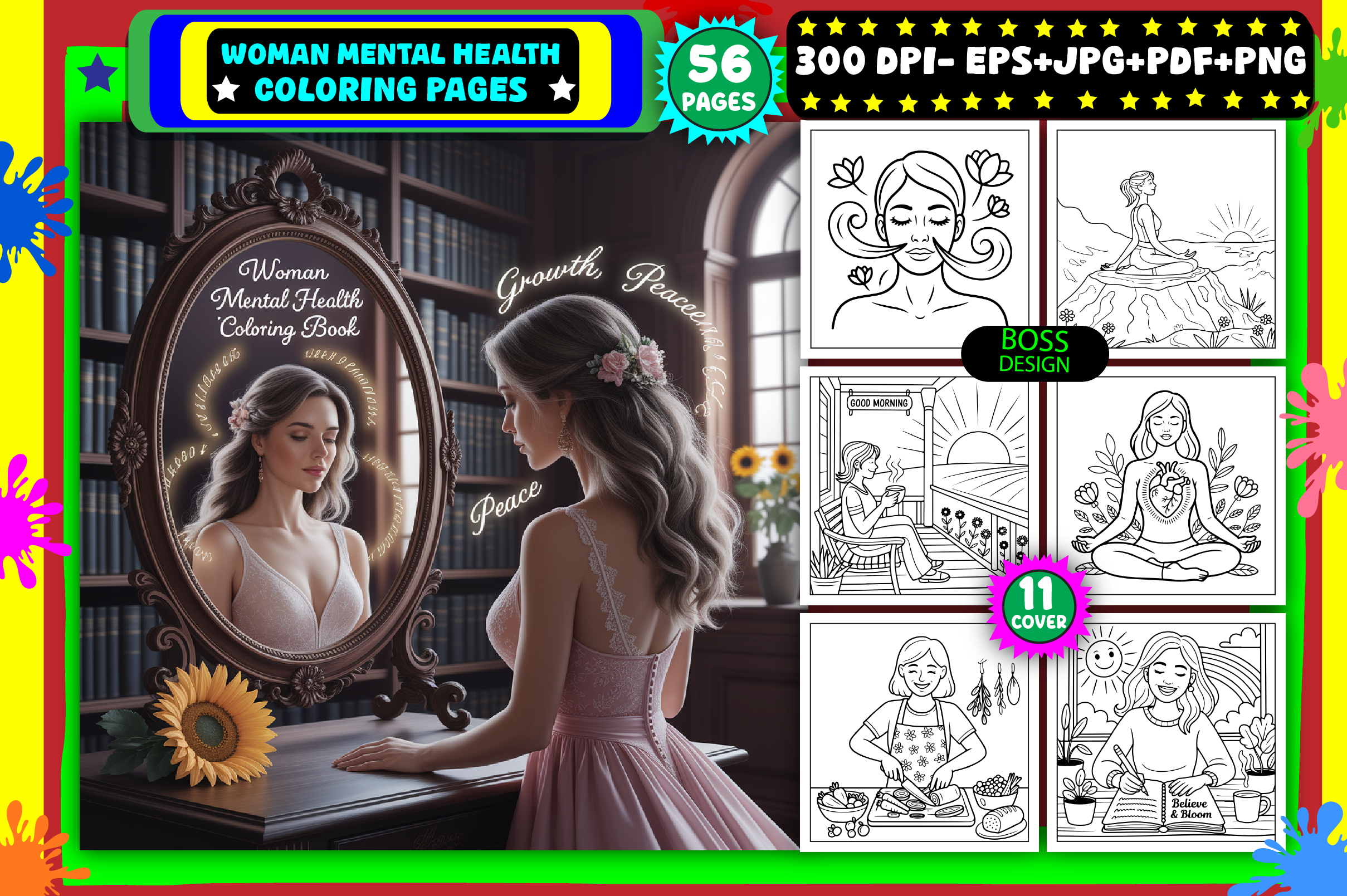 Woman Mental Health Coloring Pages