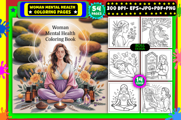 Woman Mental Health Coloring Pages