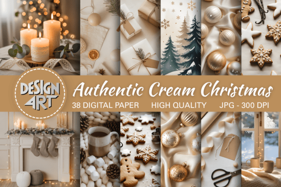 Authentic Cream Christmas Background