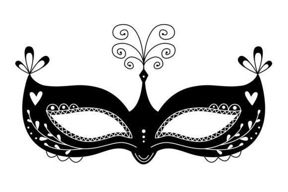 Black and White Masquerade Mask