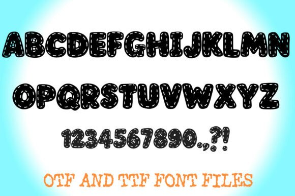 Embroidery Stitch Sewing Alphabet Letter Font - Preview 1