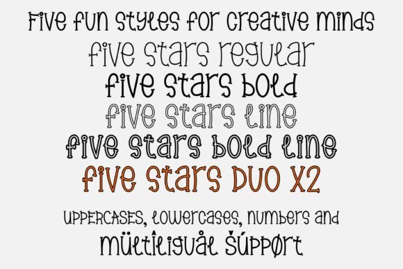 Five Stars Duo Font font preview - 1