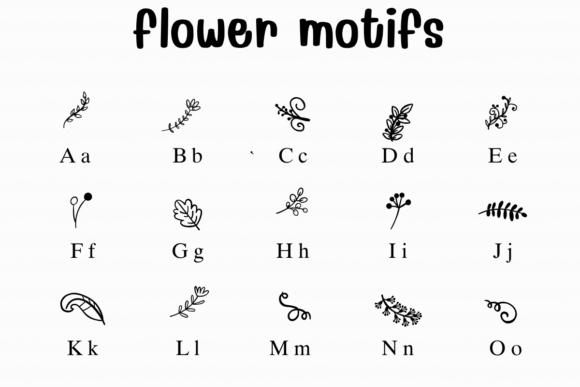 Flower Motifs Font - Preview 1