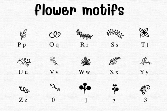 Flower Motifs Font - Preview 2