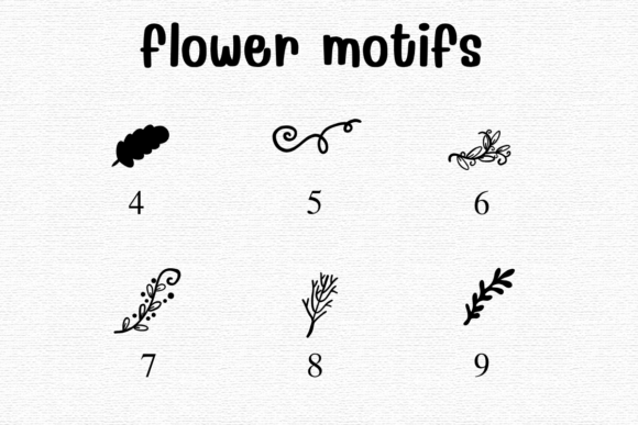 Flower Motifs Font - Preview 3