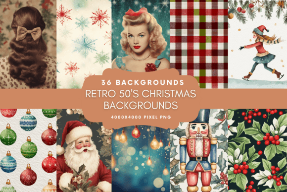 Retro 50's Christmas Backgrounds
