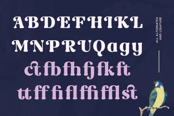 Rost Bird Font PNG with transparent background - Preview 3