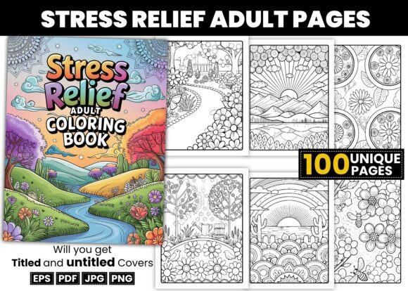 Stress Relief Adult Coloring Books