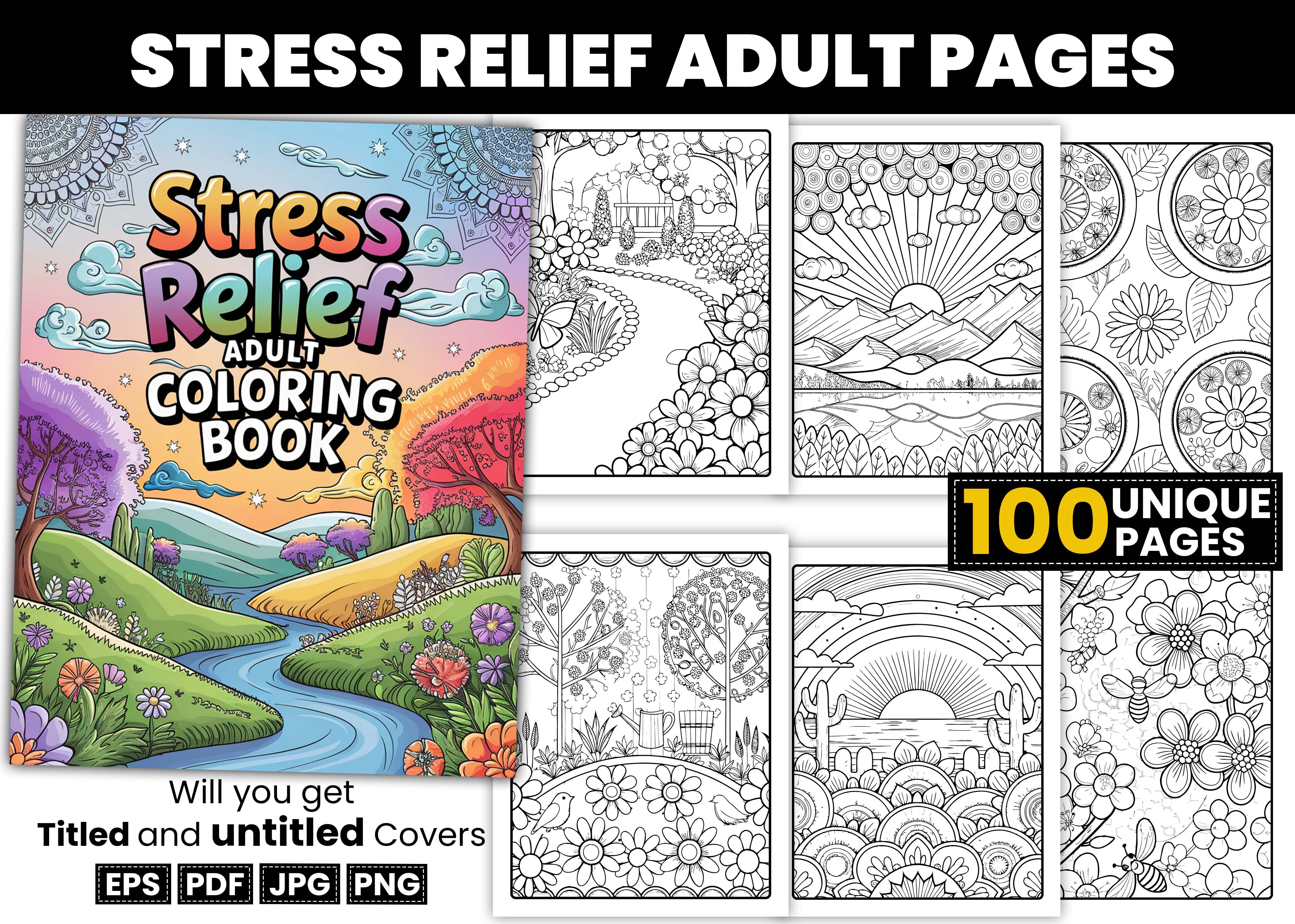 Stress Relief Adult Coloring Books