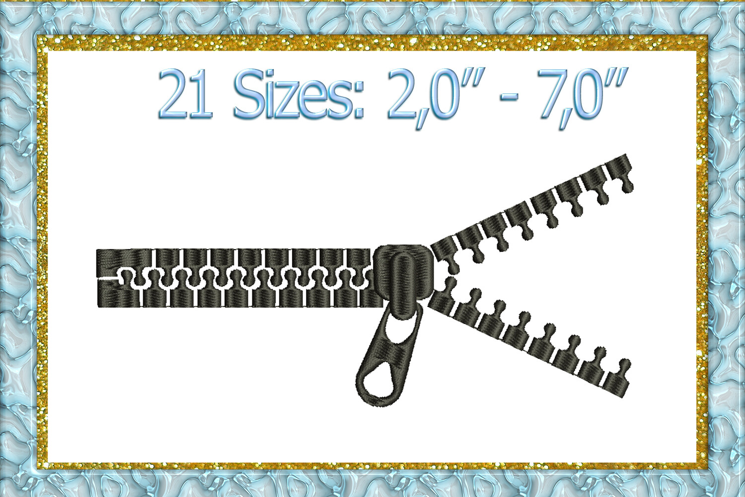 Zipper Machine Embroidery Design