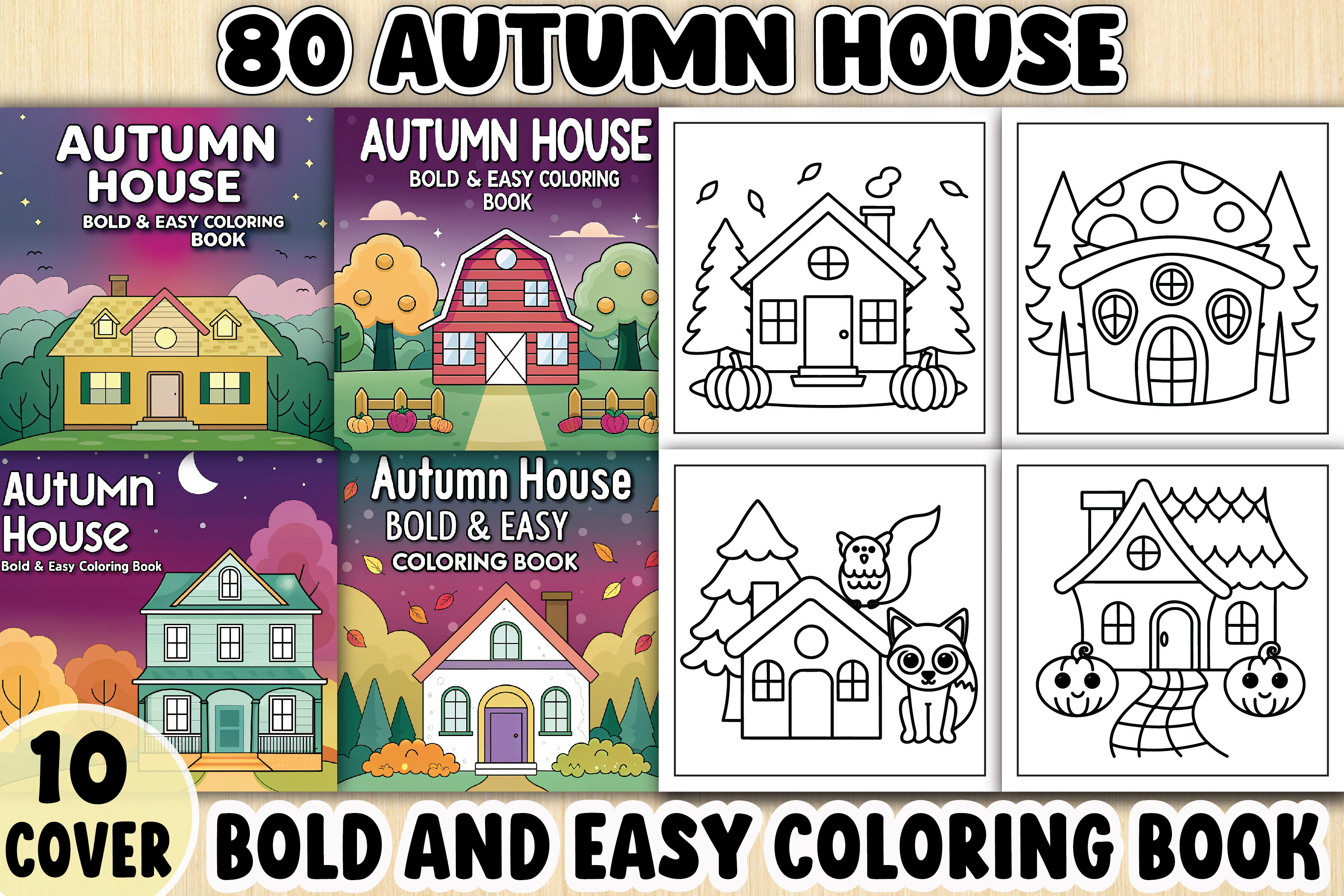Autumn House Bold & Easy Coloring Pages