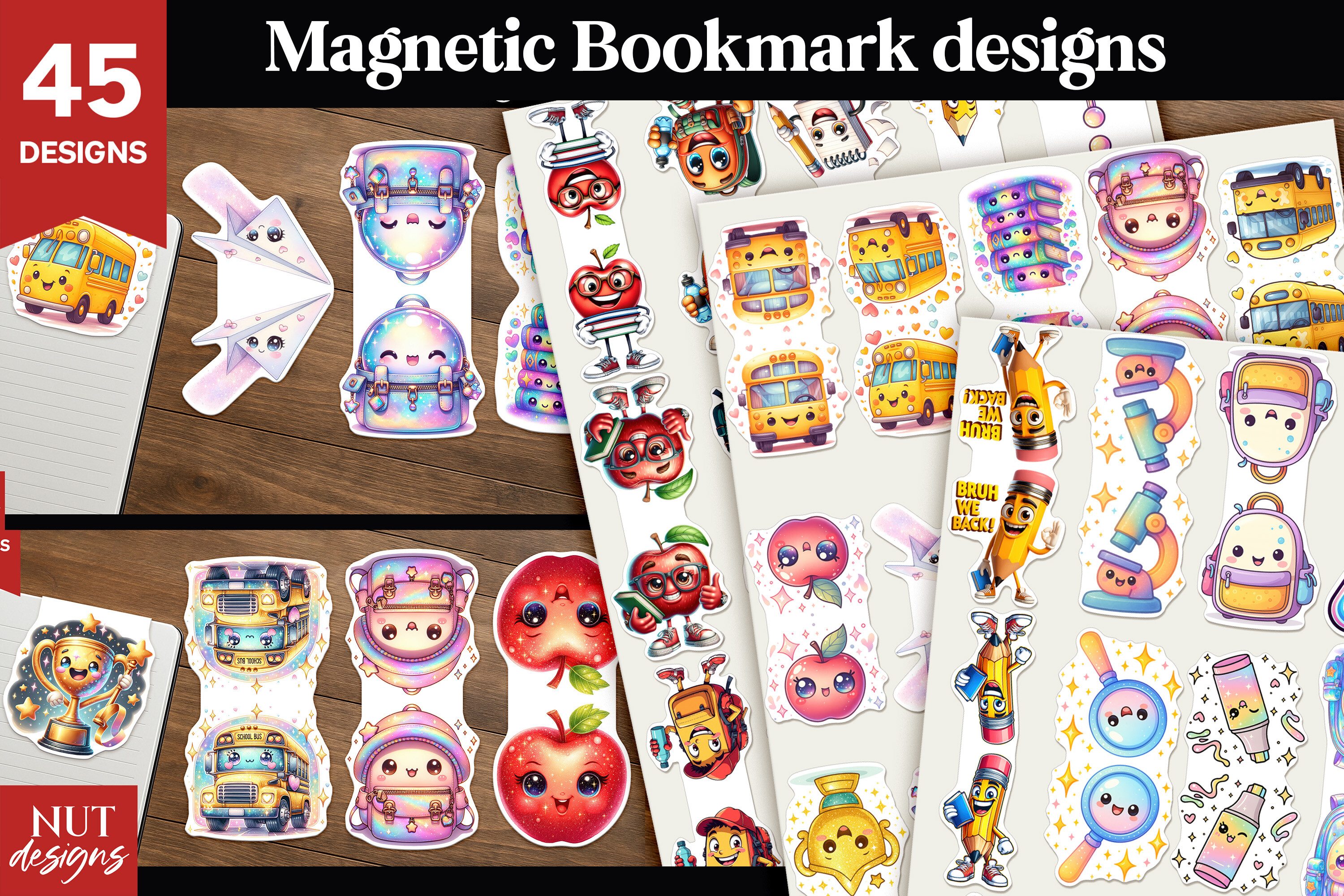 Back to School Magnetic Bookmark Kawaii