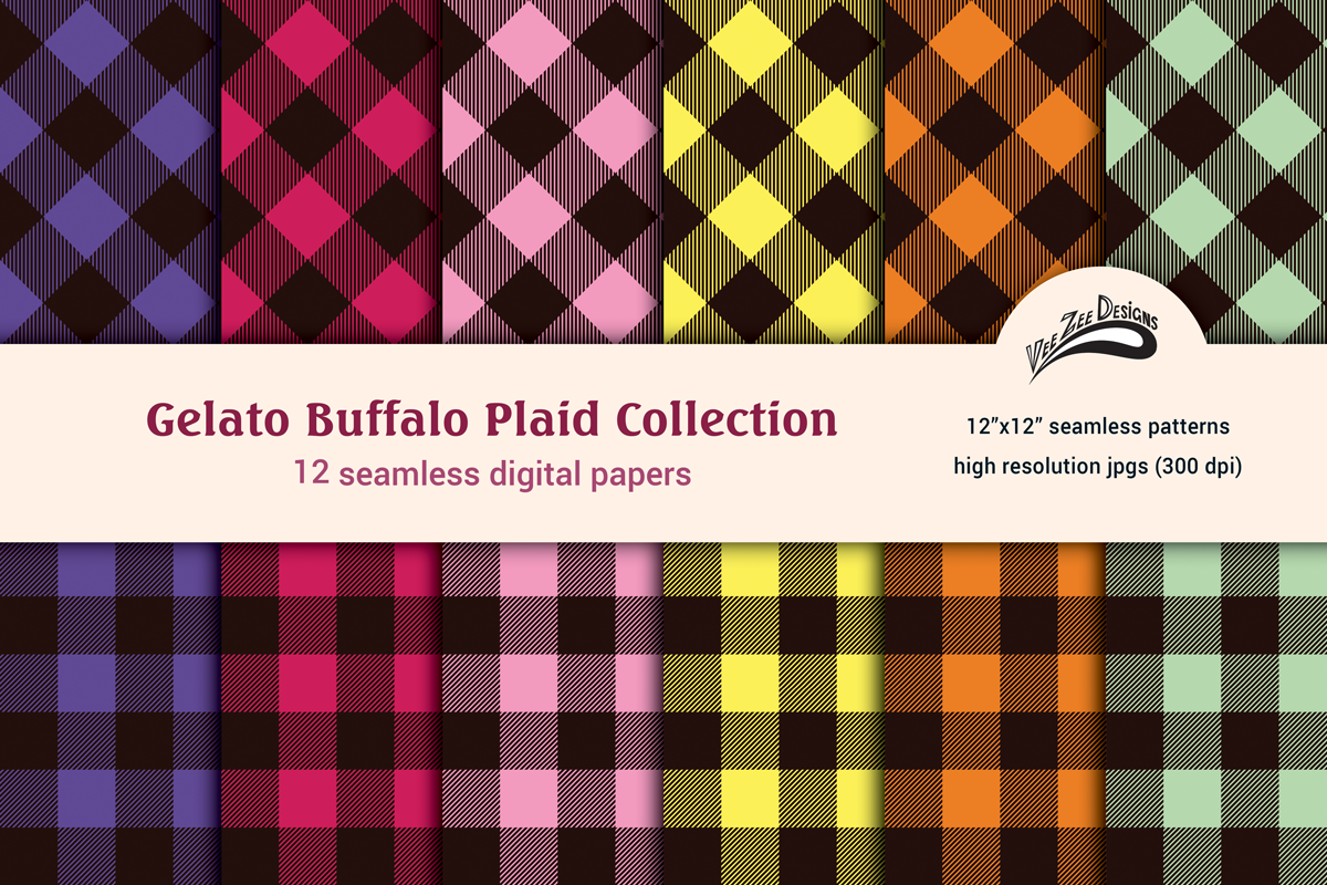 Buffalo Plaid Digital Paper Pattern Pack Graphic by Vee Zee Designs ...