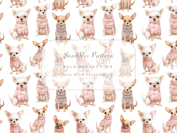 Chihuahua Sweater Seamless Pattern