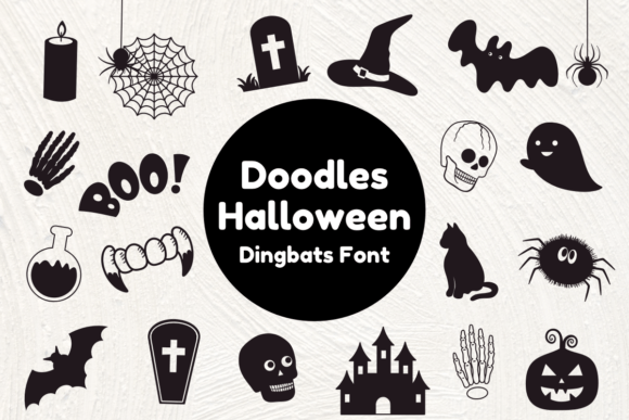 Doodles Halloween Dingbats Font By Nun Sukhwan