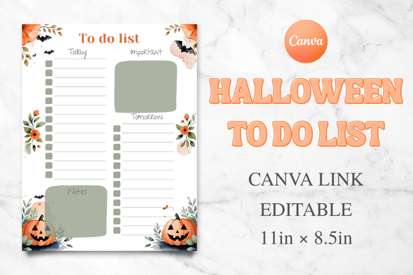 Editable CANVA Halloween to-Do List