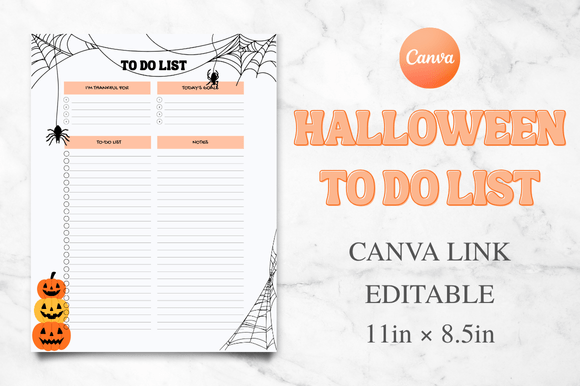 Editable Canva Halloween to-Do List