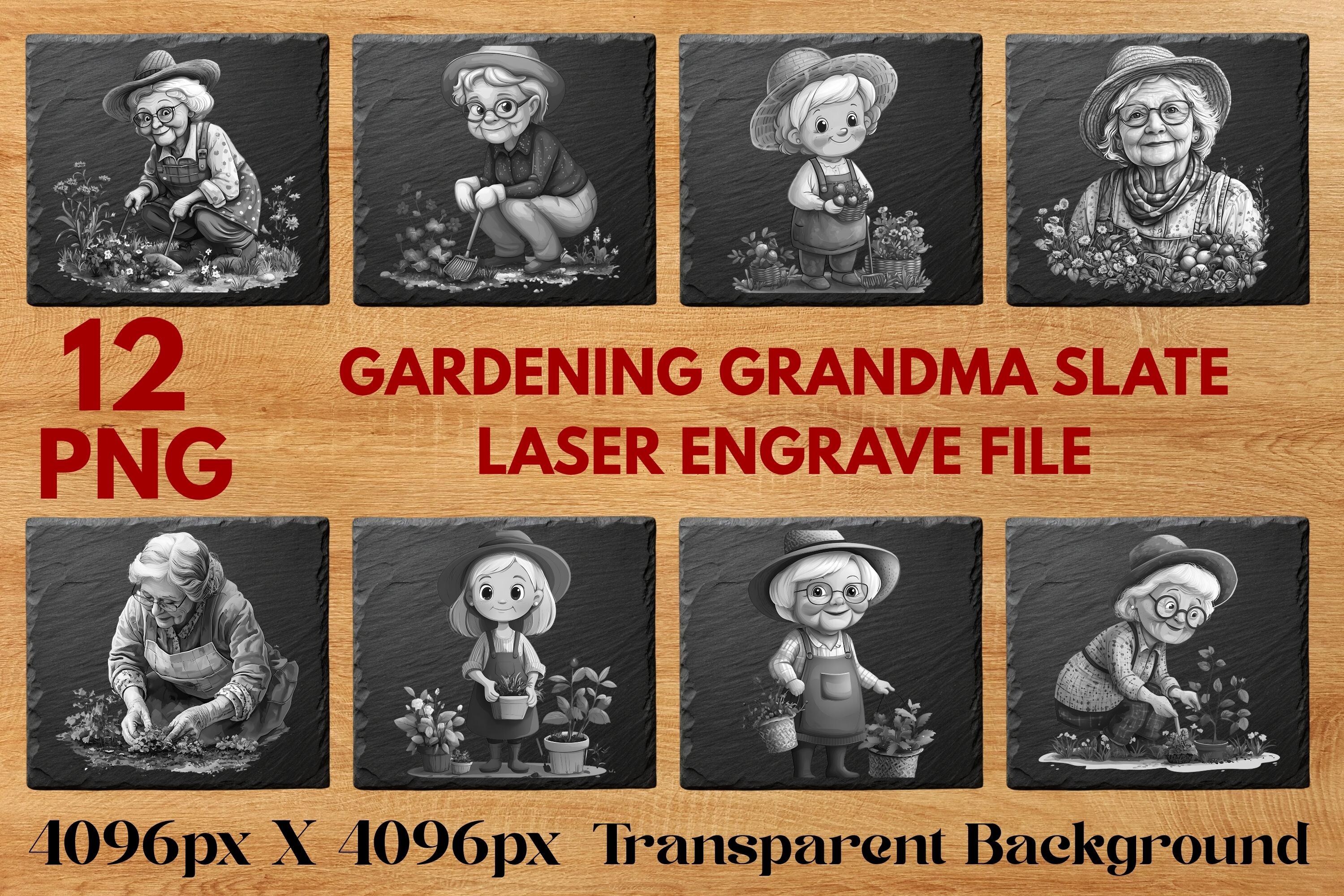 Gardening Grandma Slate Laser Engrave Fi
