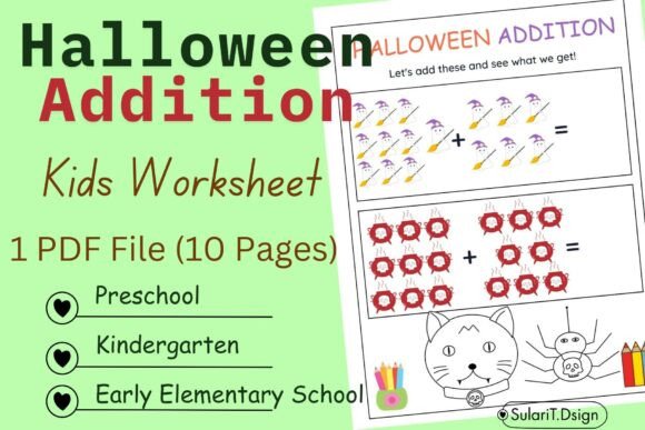 Halloween Addition Kids Worksheet (1 Pdf