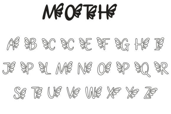 Moth Font PNG with transparent background - Preview 2