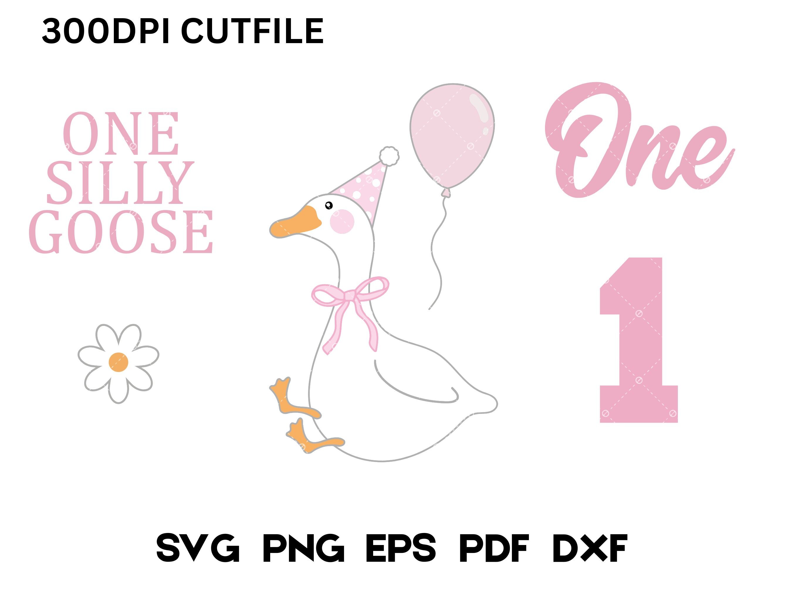 Silly Goose Birthday Clipart Svg Bundle