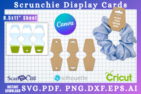 3pc Scrunchie Display Tag SVG Template 5