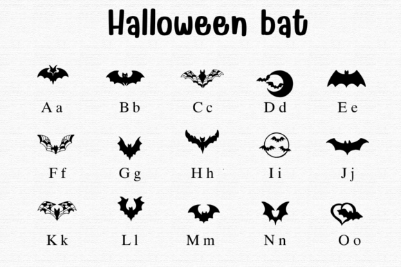 Halloween Bat  Font Font PNG with transparent background - Preview 1