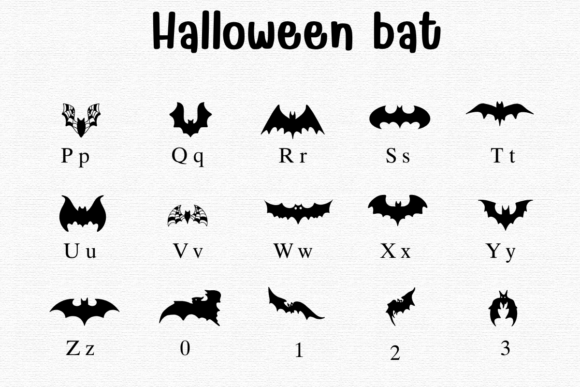 Halloween Bat  Font Font PNG with transparent background - Preview 2