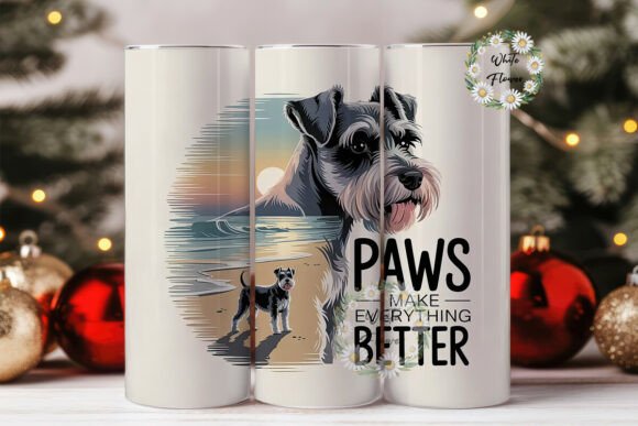 Schnauzer Beach Sunset 20oz Tumbler