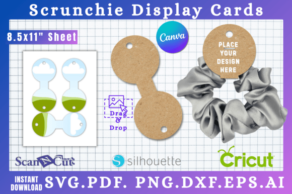 Scrunchie Display Card Template SVG 07