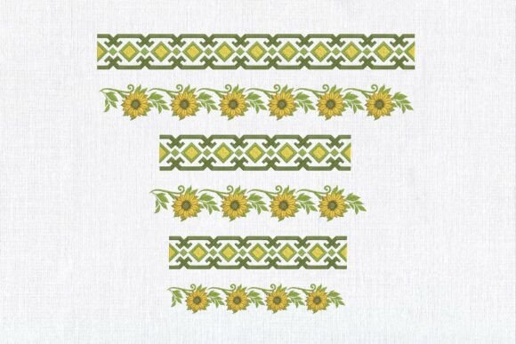 Set of 2 Sunflower Geometric Border
