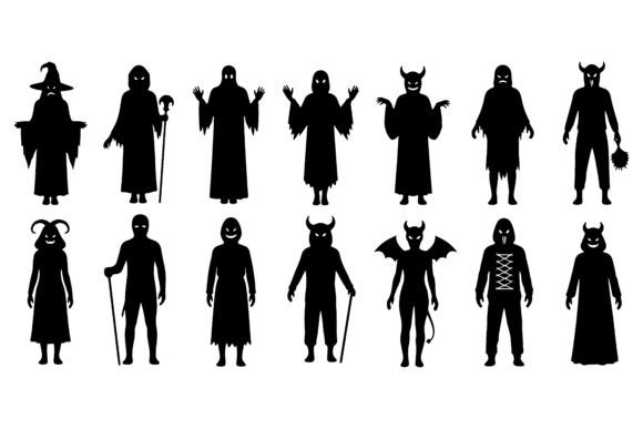 Spooky Figures Costumes Silhouettes Hall